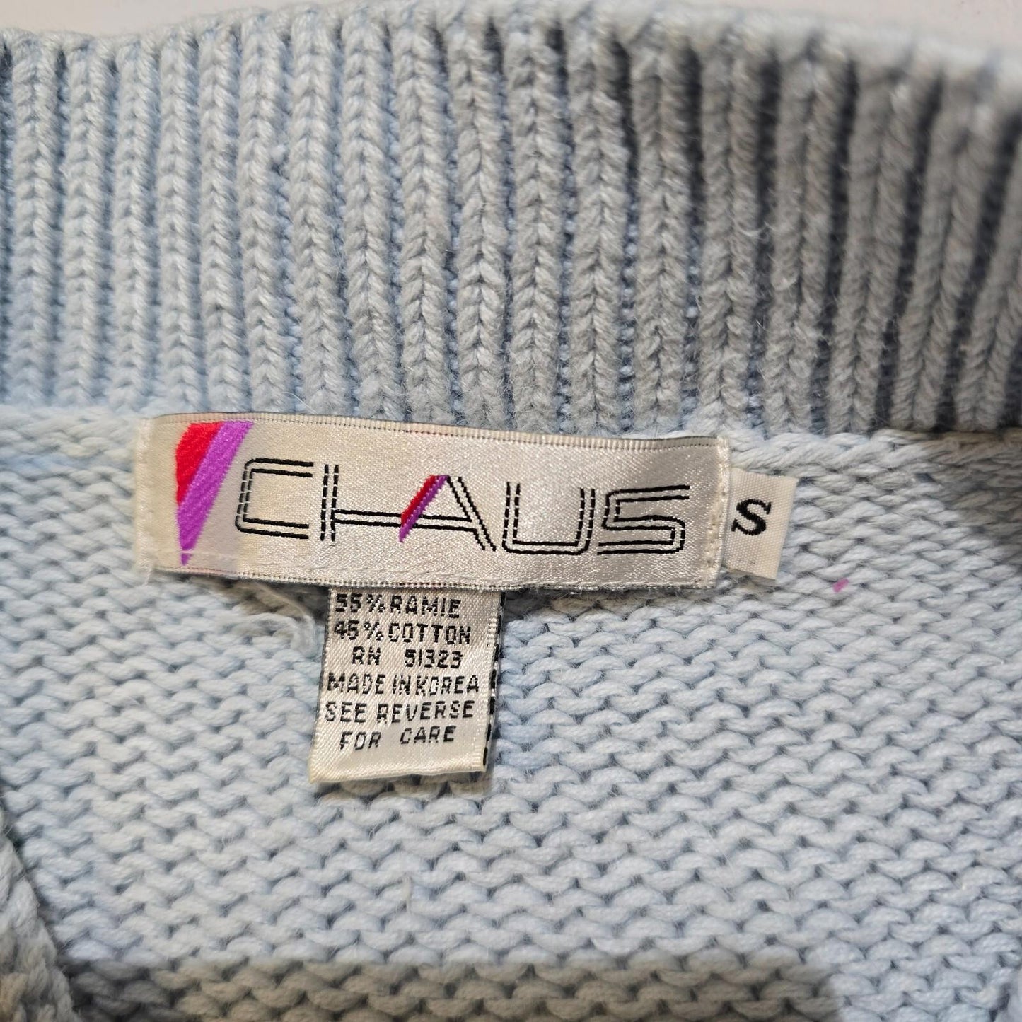 Chaus Small Women's Short Sleeve Sweater - Blue