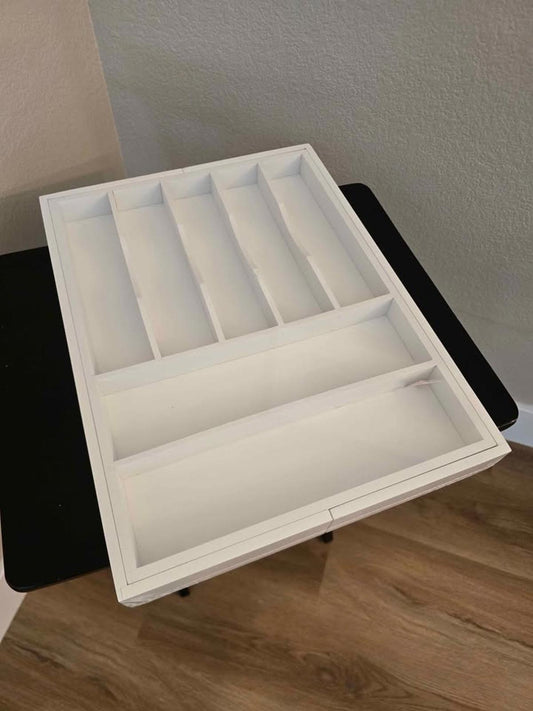 Large Premium Bamboo Silverware Organizer - Expandable Utensil Drawer Organizer