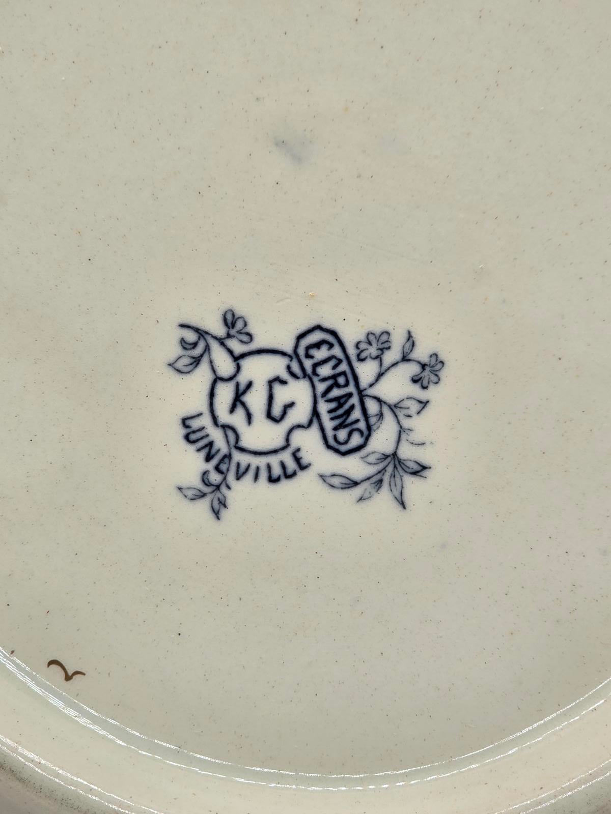 Antique Keller & Guerin "Ecrans" Faience Bowl