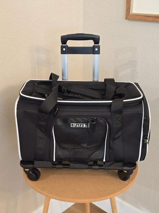 Petskd Airline Approved Top-Expandable Small Pet Carrier with Wheels