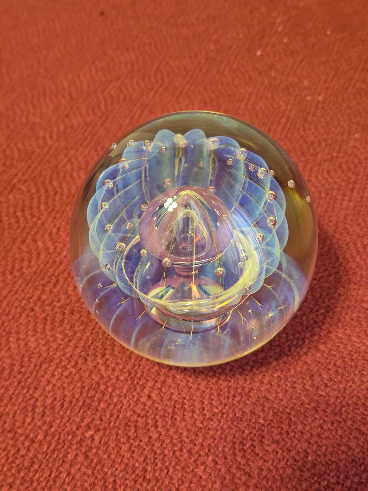 Robert Eickholt "Double Jellyfish" Paperweight W/ Custom Stand