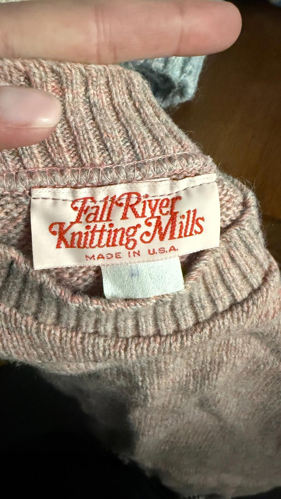 Fall River Knitting Mills Small Women's Sweater - Heather Pink