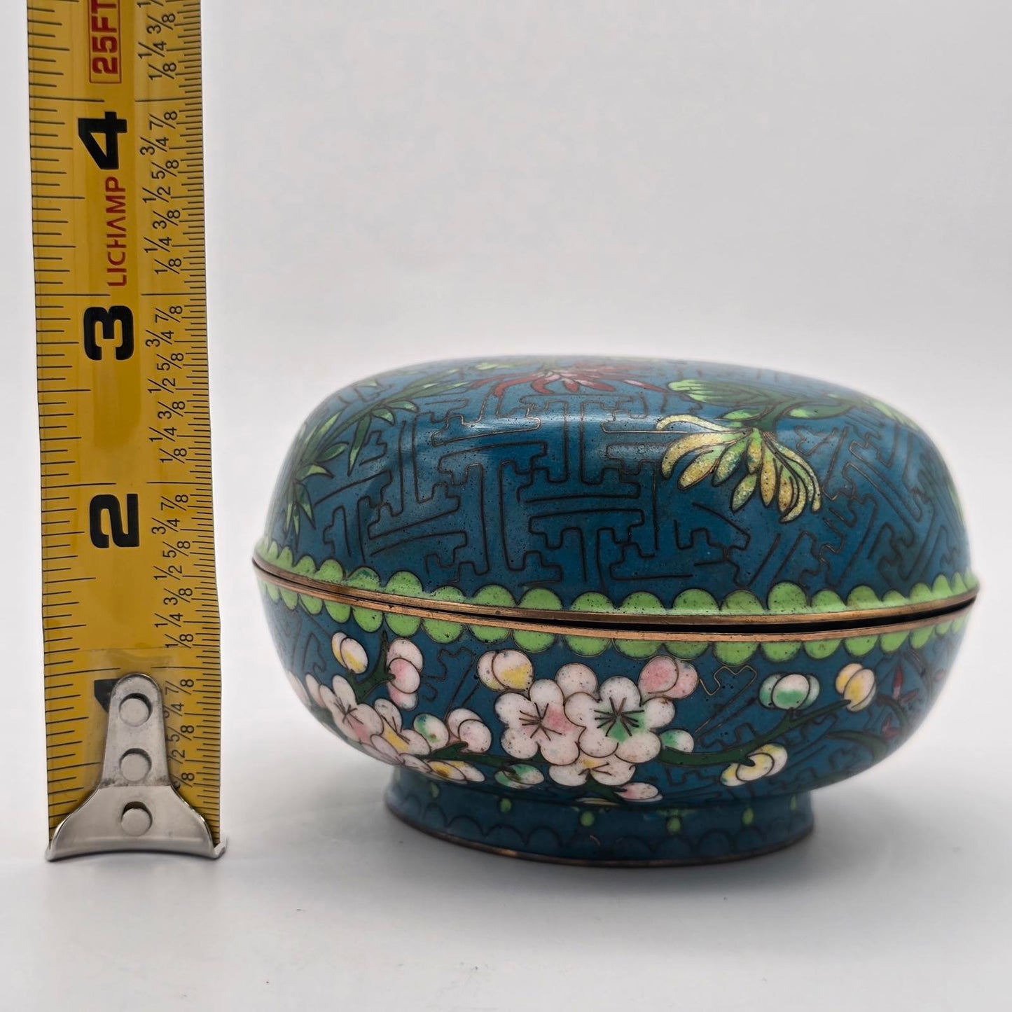 Vintage Chinese Cloisonne Trinket Box w/Lid