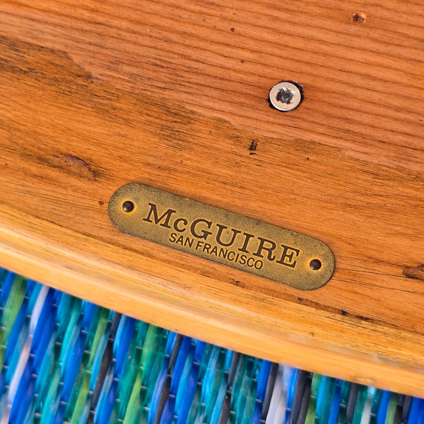 Vintage McGuire Oak Curved Side Tables/Stools