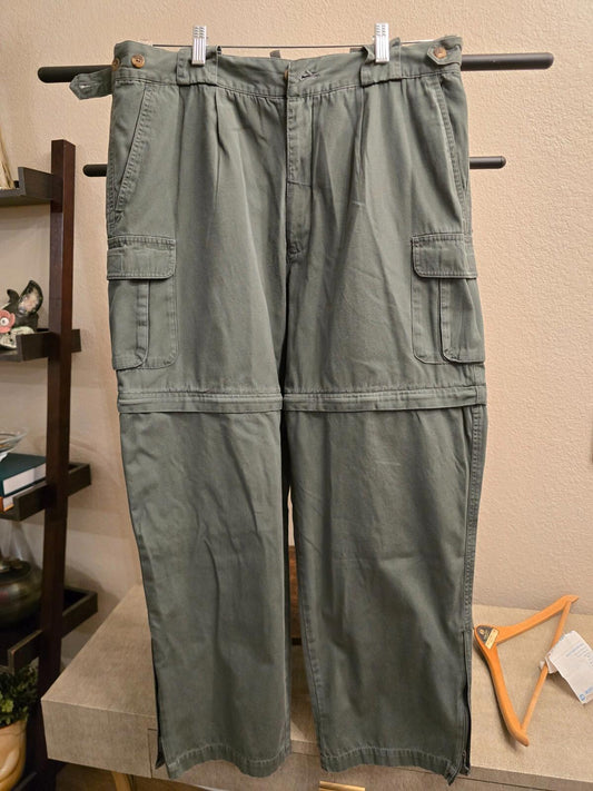 Travel Smith Men's Green Zip-off Cargo Pants - 36x30