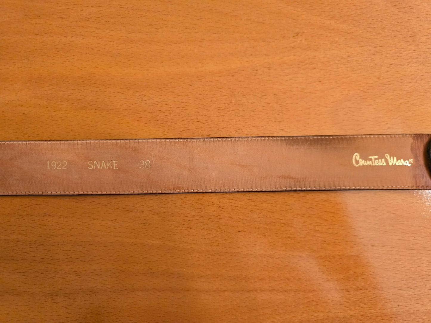 Countess Mara Snake Skin Belt- Brown - Size 38