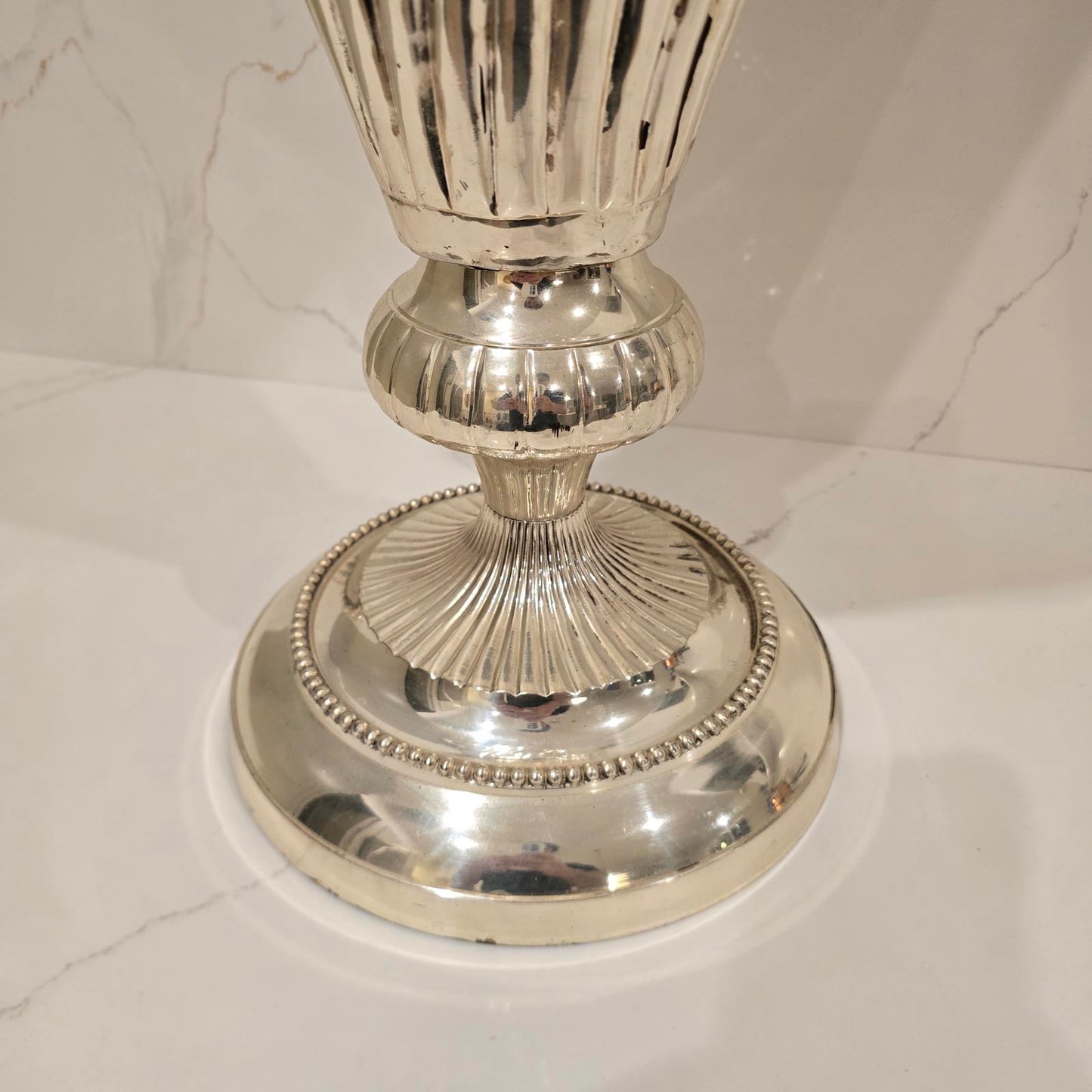 Elegant French-Style Silver-Plated Vase
