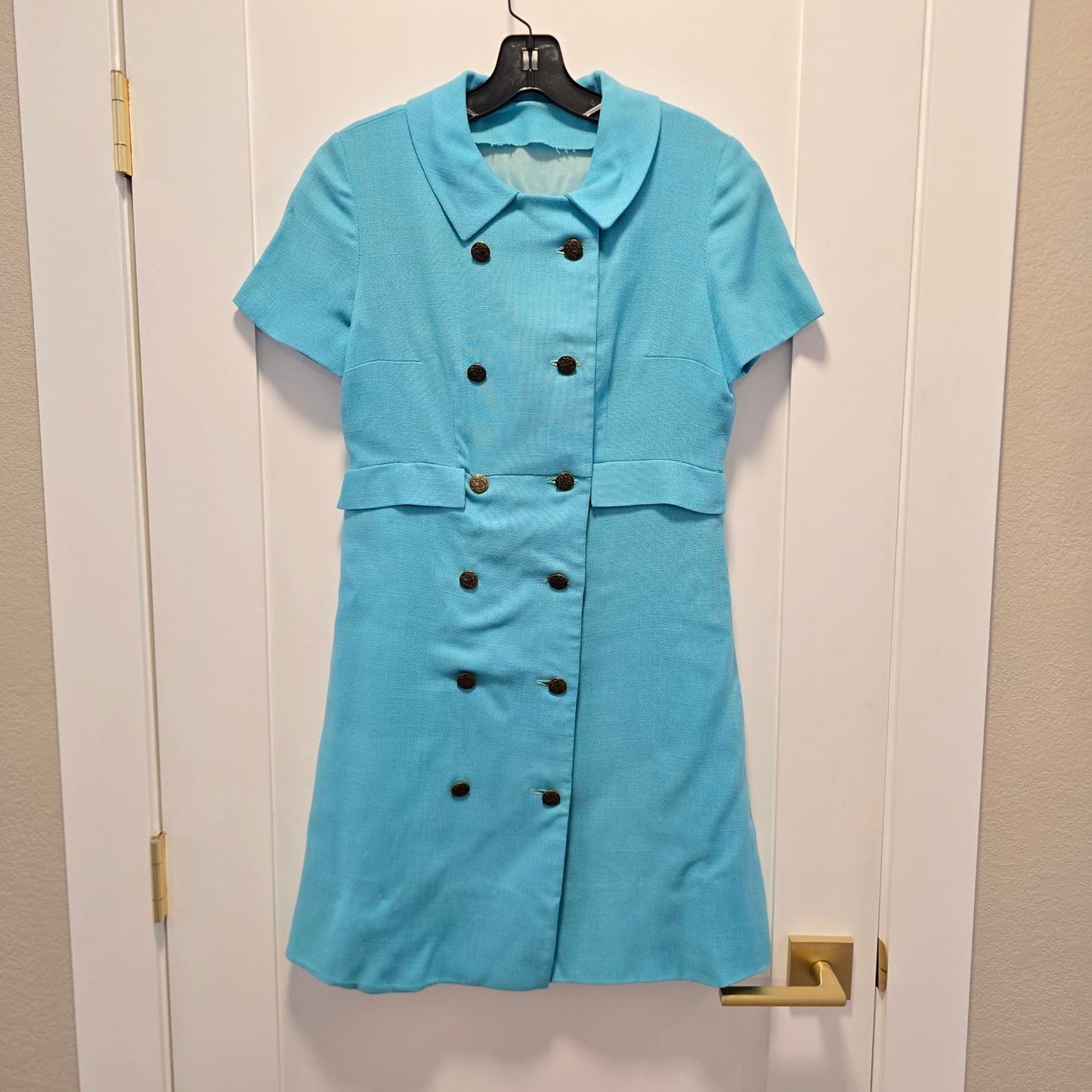 Vintage Hand-Sewn Women's Blue Dress