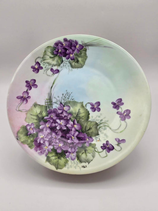 Vintage Hand-Painted Floral Plate
