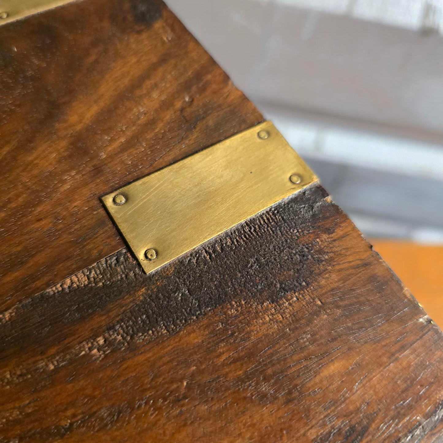 Antique Georgian Walnut and Brass Coffer/Chest