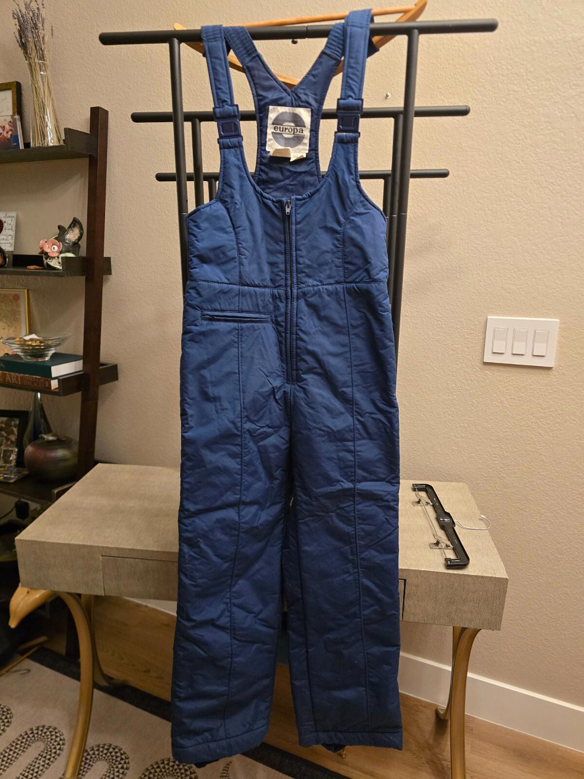 Europa Vintage Blue Ski Bibs & Blue "Snowbird" Turtleneck