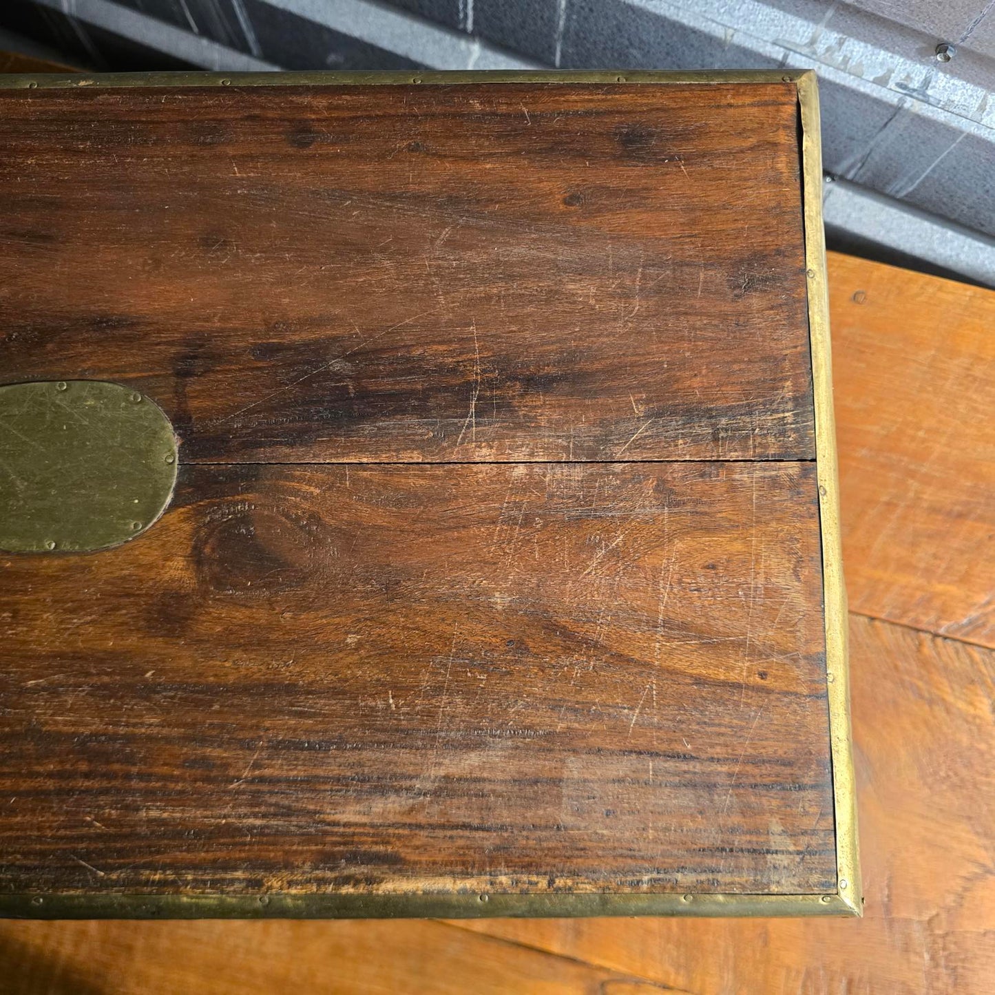 Antique Georgian Walnut and Brass Coffer/Chest