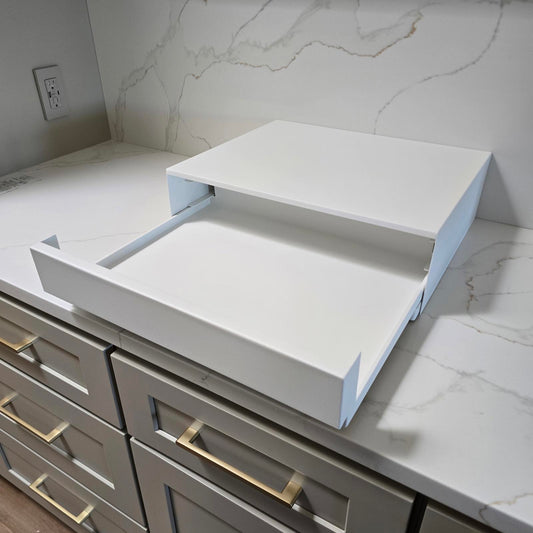 Yamazaki Home Tower Kitchen Appliance Stand With Drawer And Pull-Out Shelf