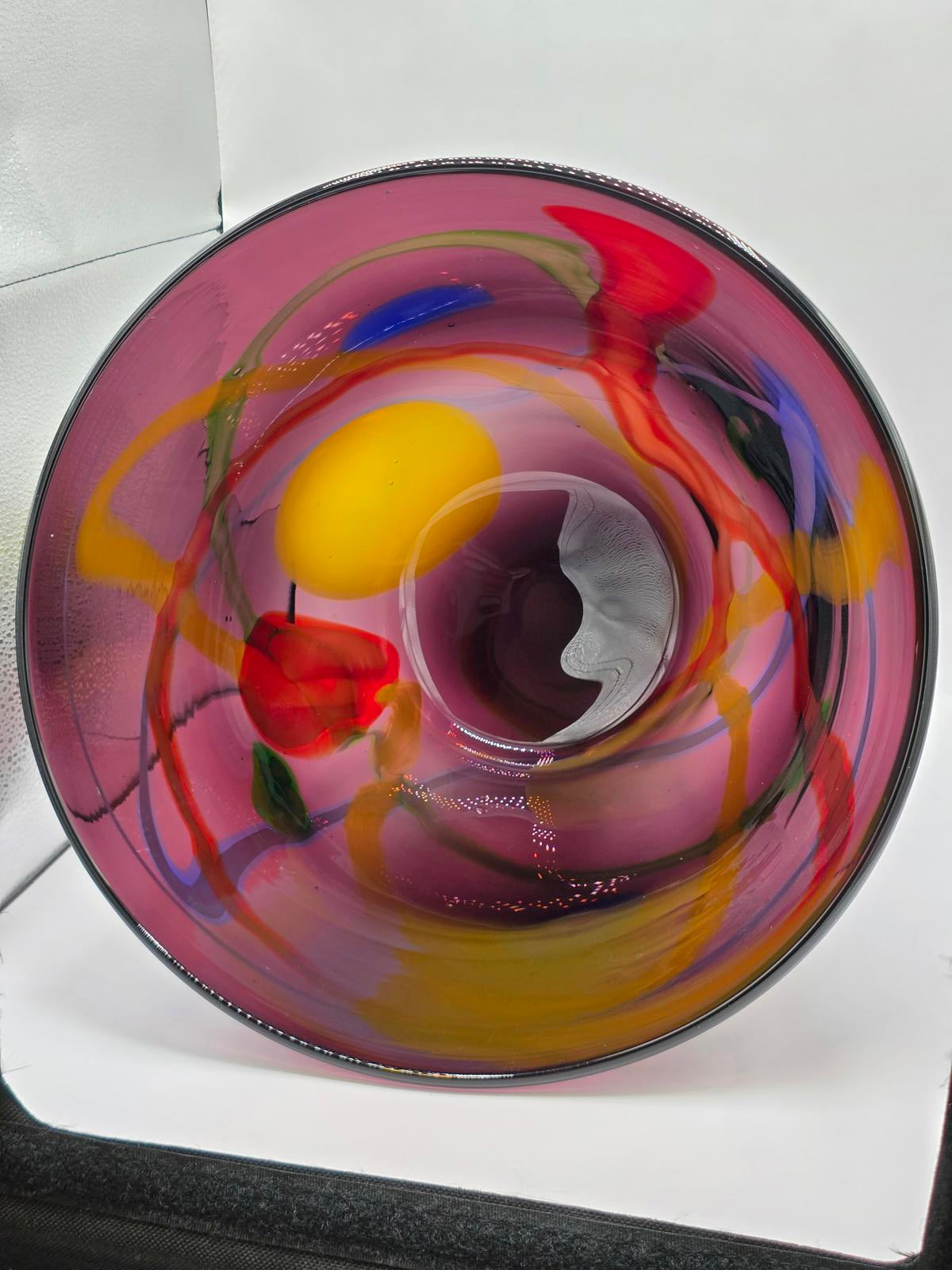 Stunning Murano Style Italian Sommerso Amethyst Art Glass Bowl