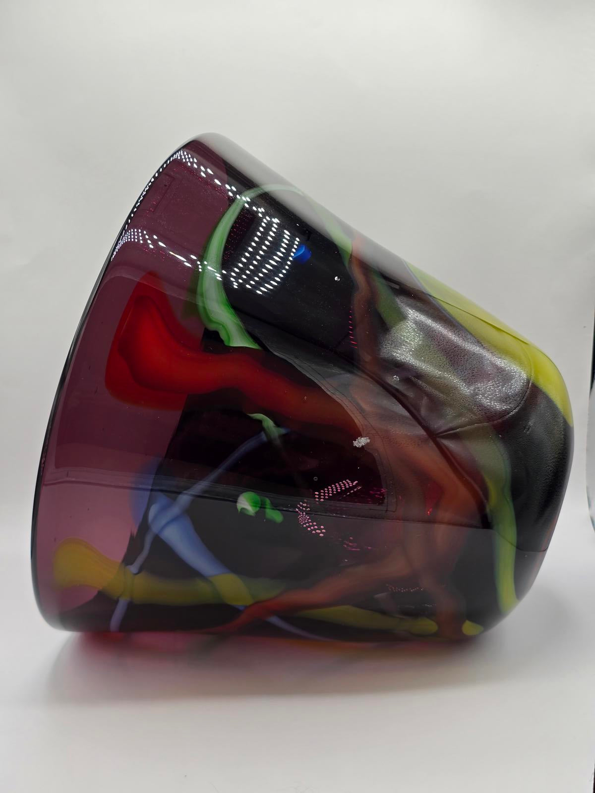 Stunning Murano Style Italian Sommerso Amethyst Art Glass Bowl