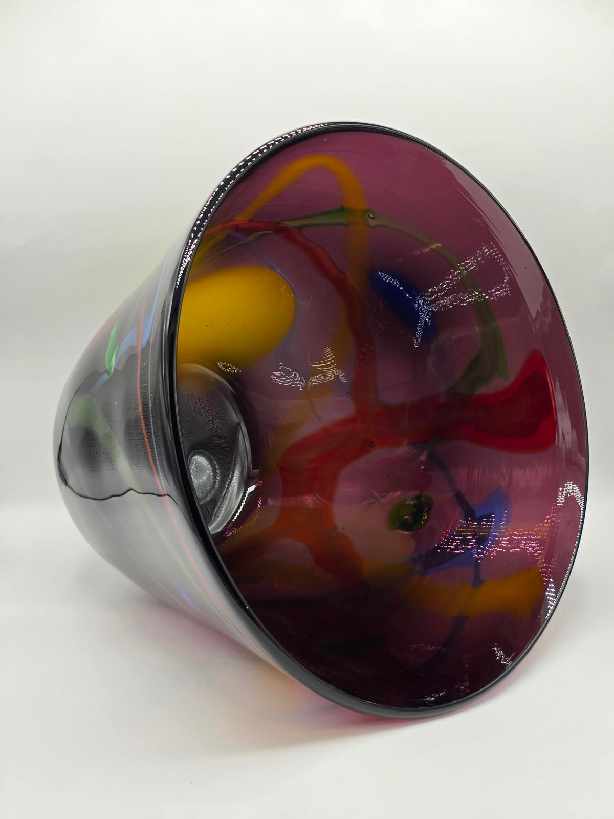 Stunning Murano Style Italian Sommerso Amethyst Art Glass Bowl