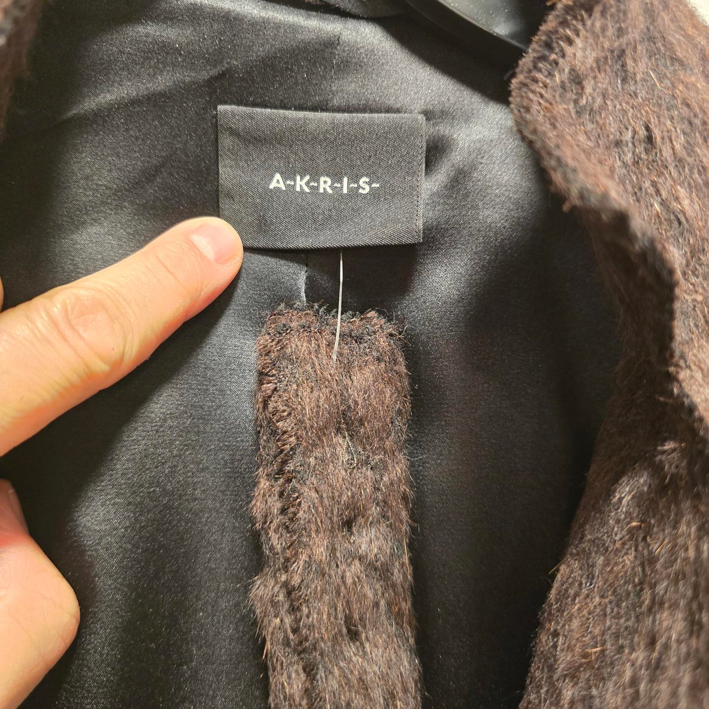 Akris Women's Fitted Brown Alpaca/Wool Blend Jacket - size 16