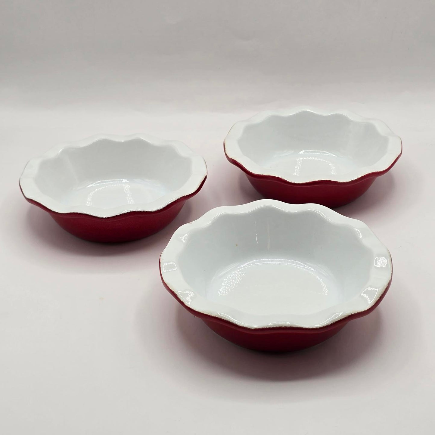 Emile Henry Small Red Ruffled Pie/Tart Dishes