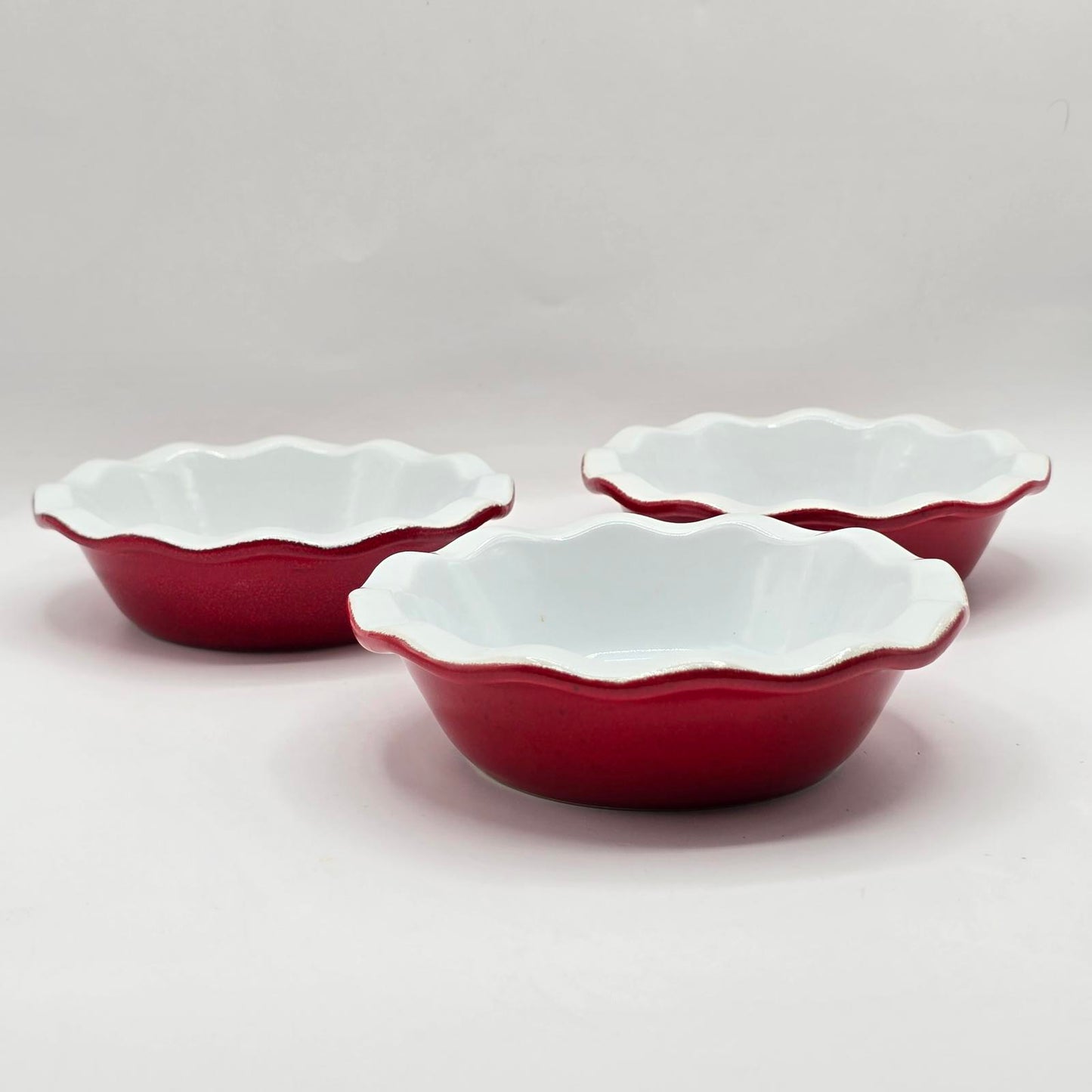Emile Henry Small Red Ruffled Pie/Tart Dishes