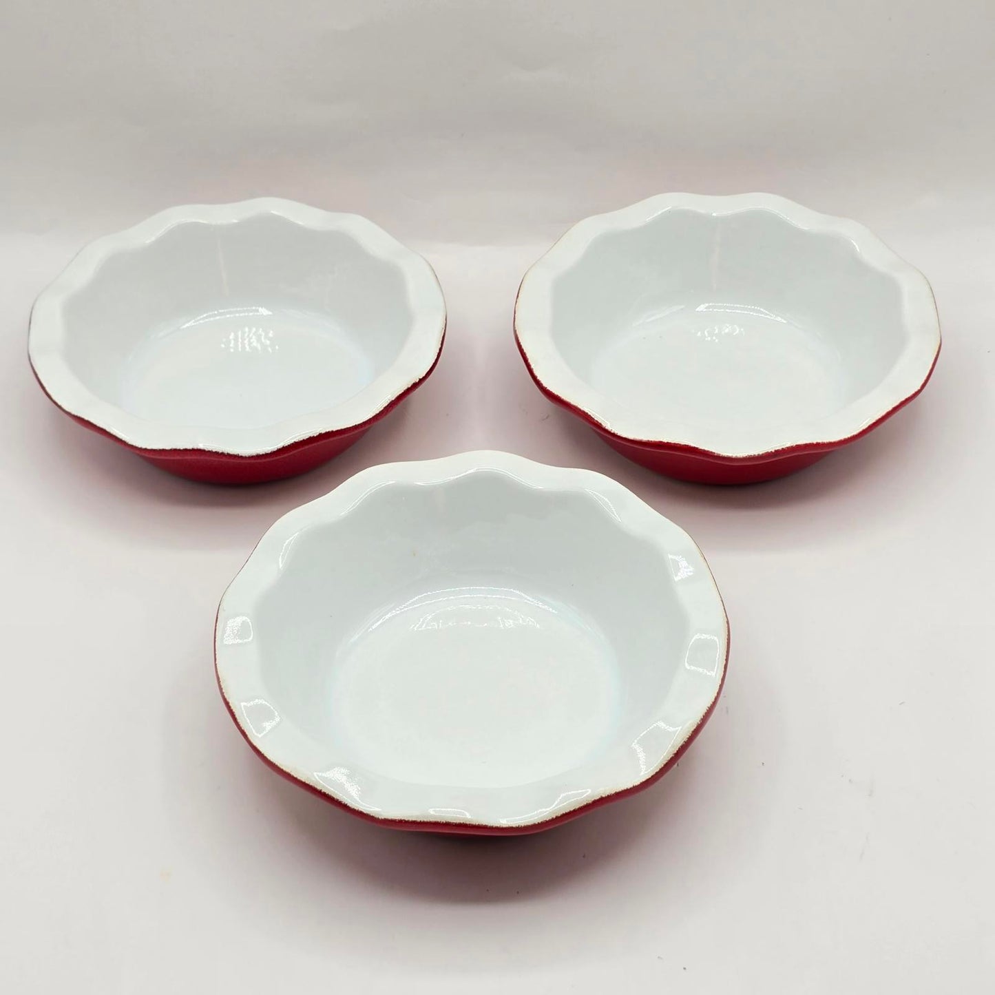 Emile Henry Small Red Ruffled Pie/Tart Dishes