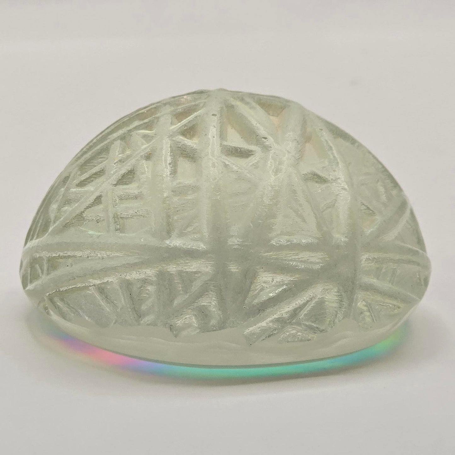 Unique Iridescent Art Glass Paperweight