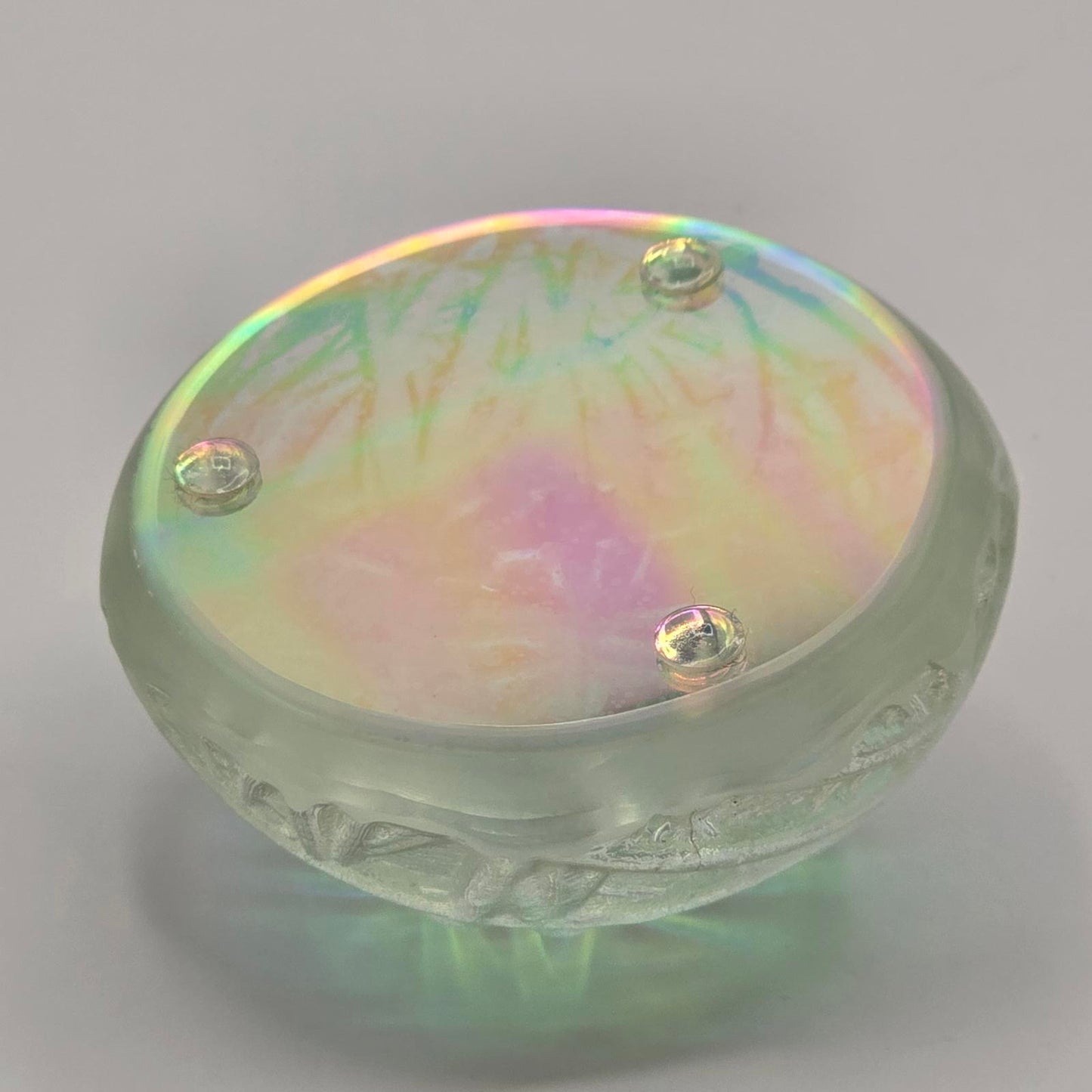 Unique Iridescent Art Glass Paperweight