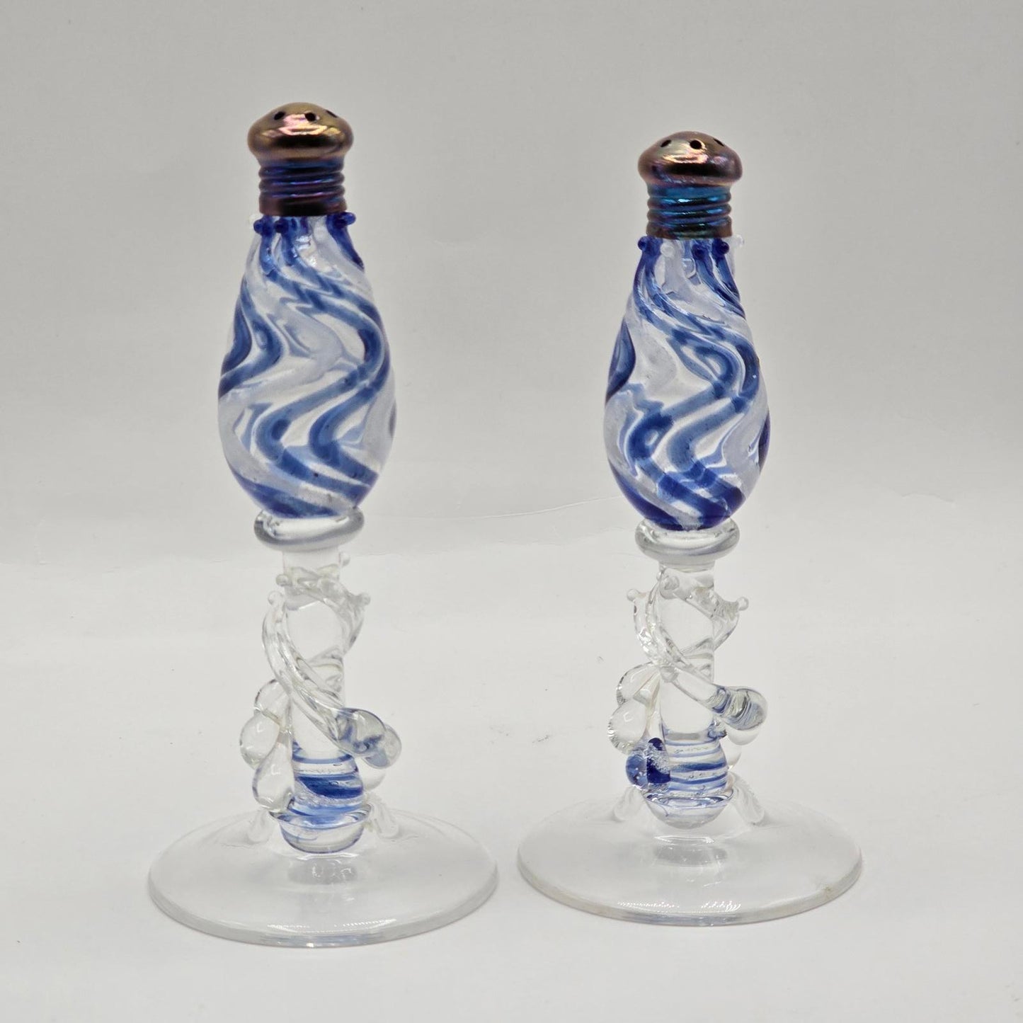 Vintage Gazelle Art Glass Hand-Blown Salt and Pepper Shakers