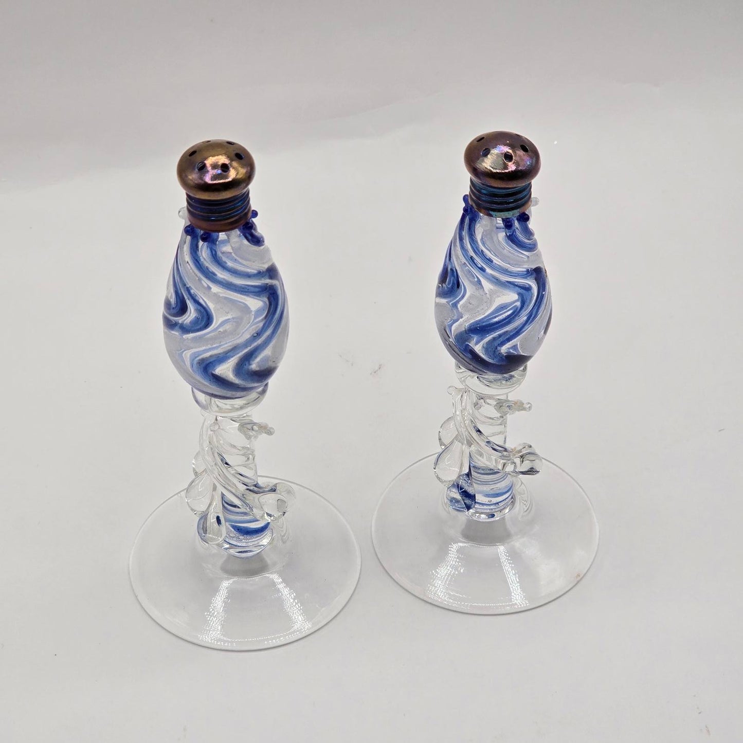Vintage Gazelle Art Glass Hand-Blown Salt and Pepper Shakers