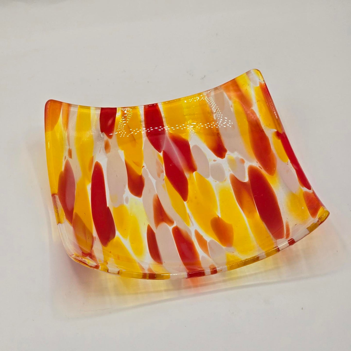 Vibrant Fused Glass Trinket Dish
