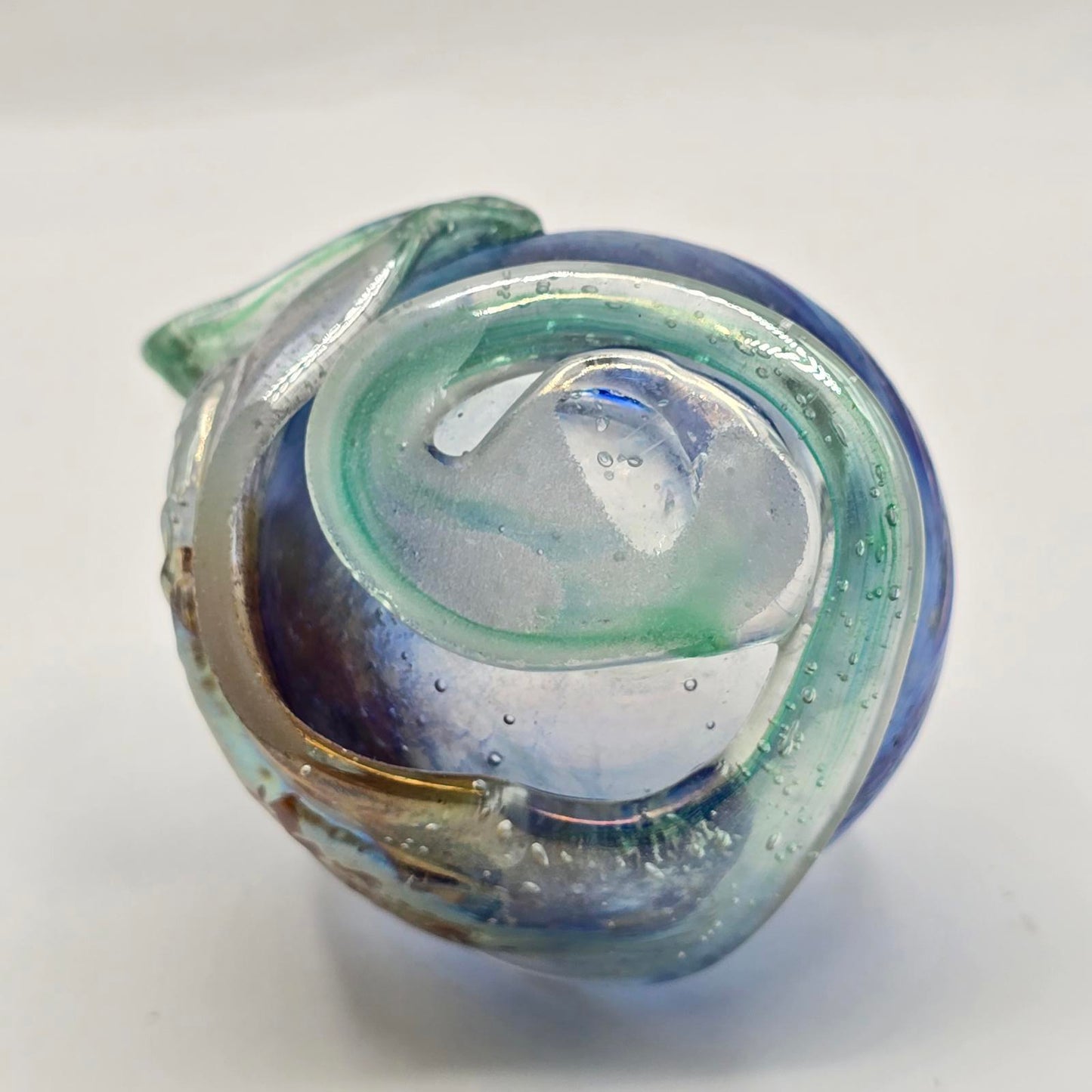 Hand-Blown Art Glass Oil Lamp