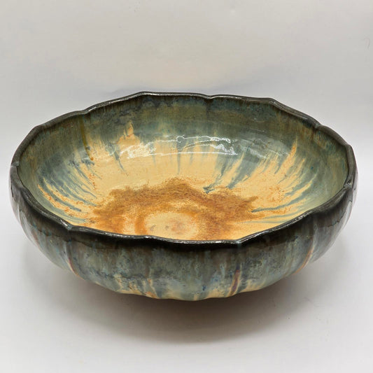 Vintage/Antique Fulper Footed Bowl with Fluted Sides