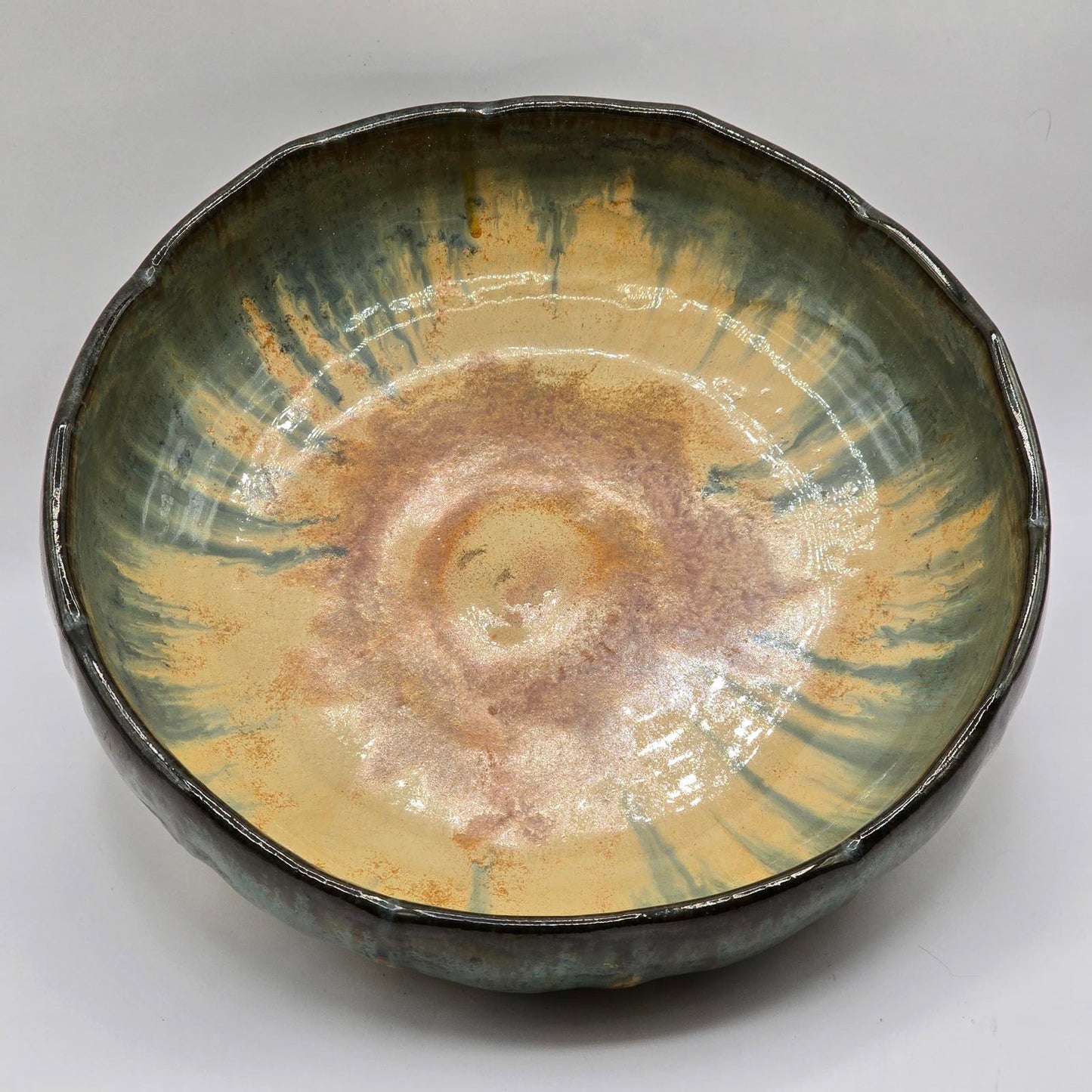 Vintage/Antique Fulper Footed Bowl with Fluted Sides