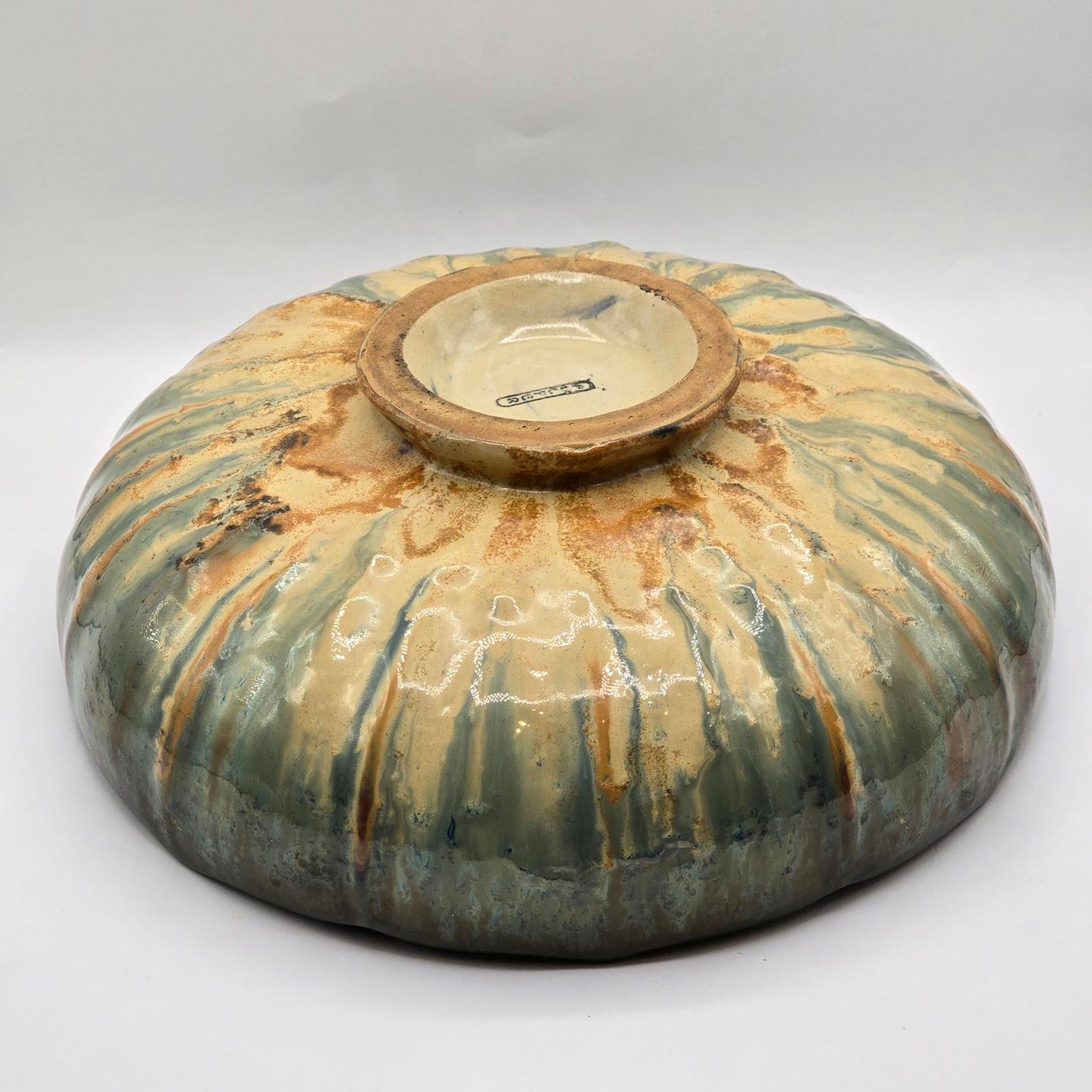 Vintage/Antique Fulper Footed Bowl with Fluted Sides