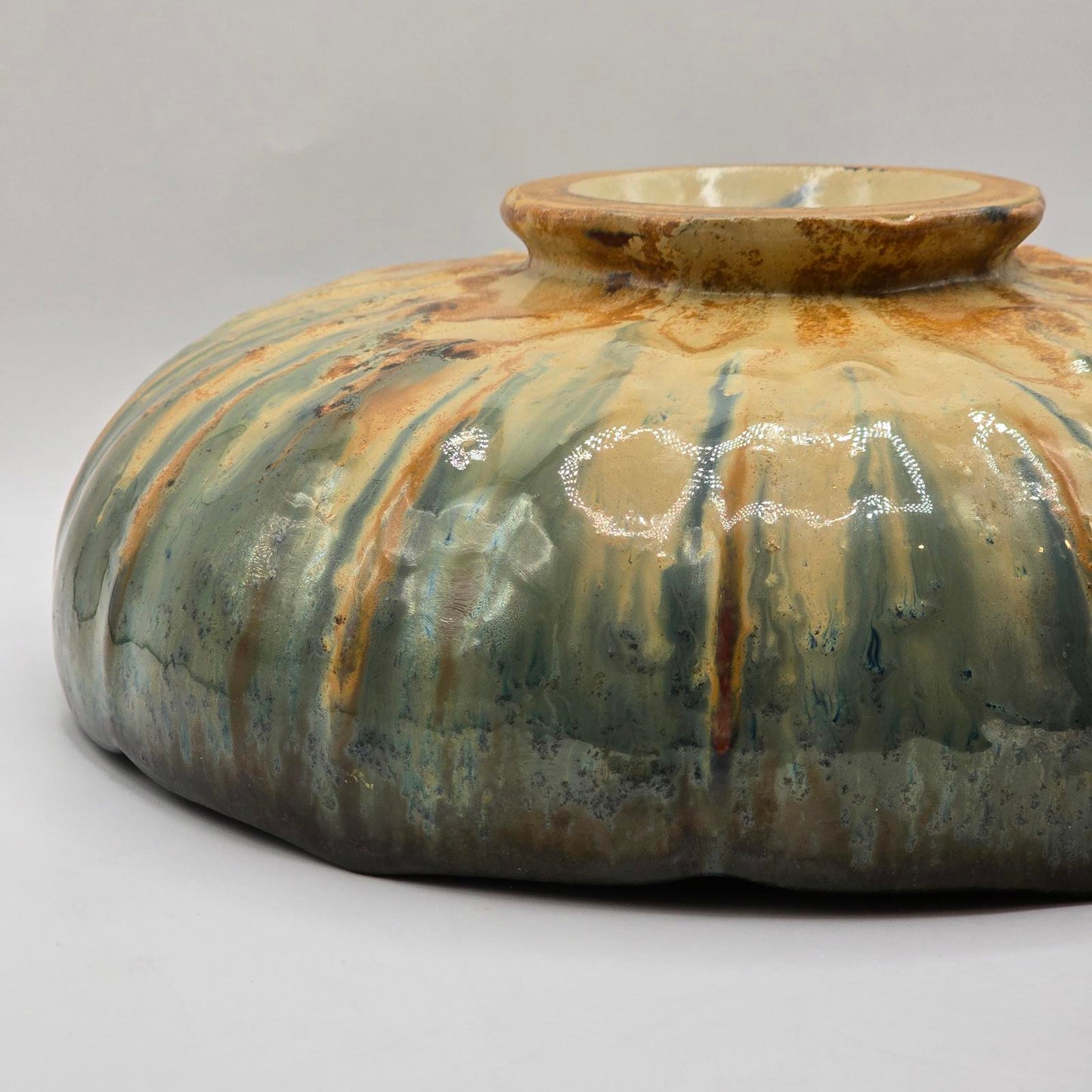 Vintage/Antique Fulper Footed Bowl with Fluted Sides