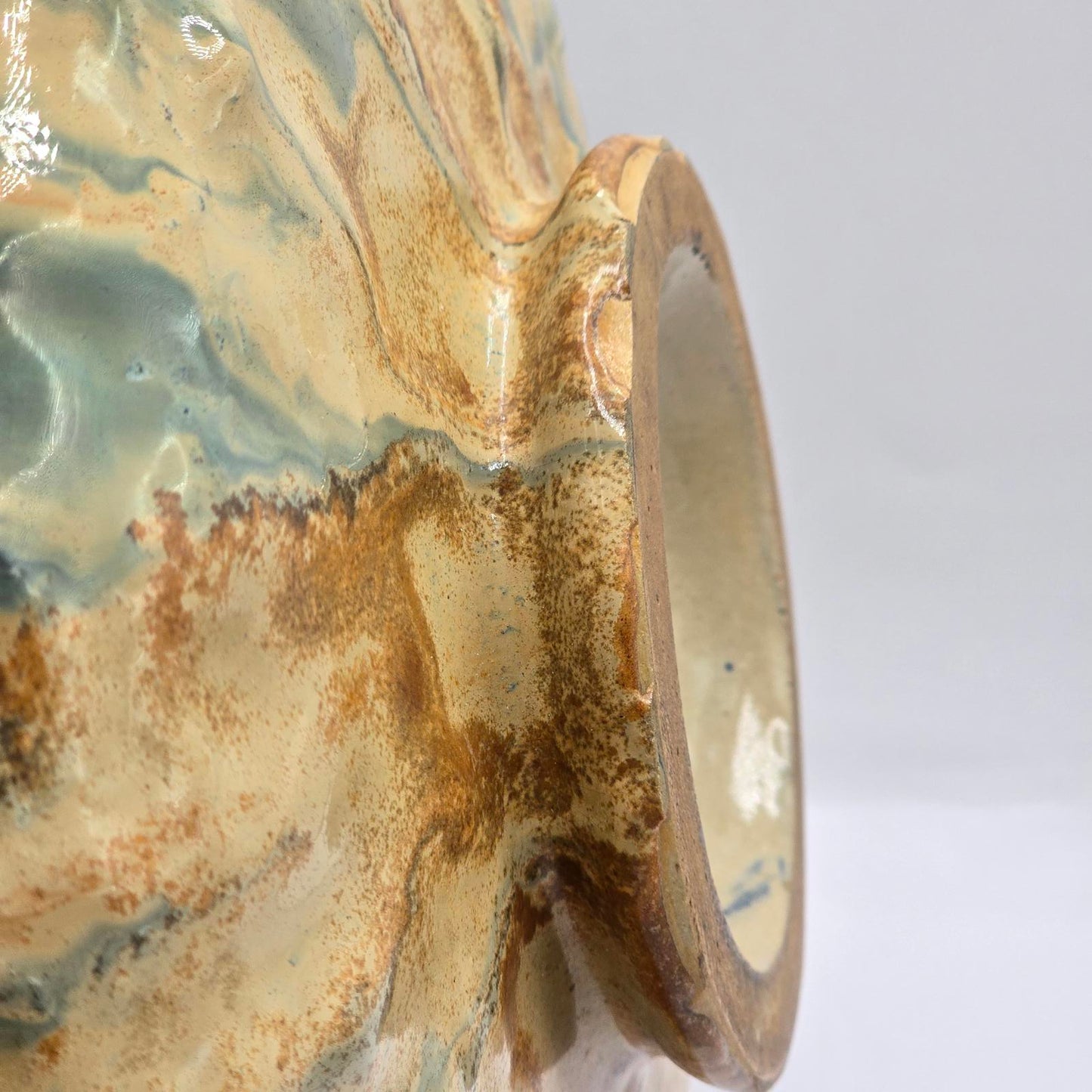 Vintage/Antique Fulper Footed Bowl with Fluted Sides