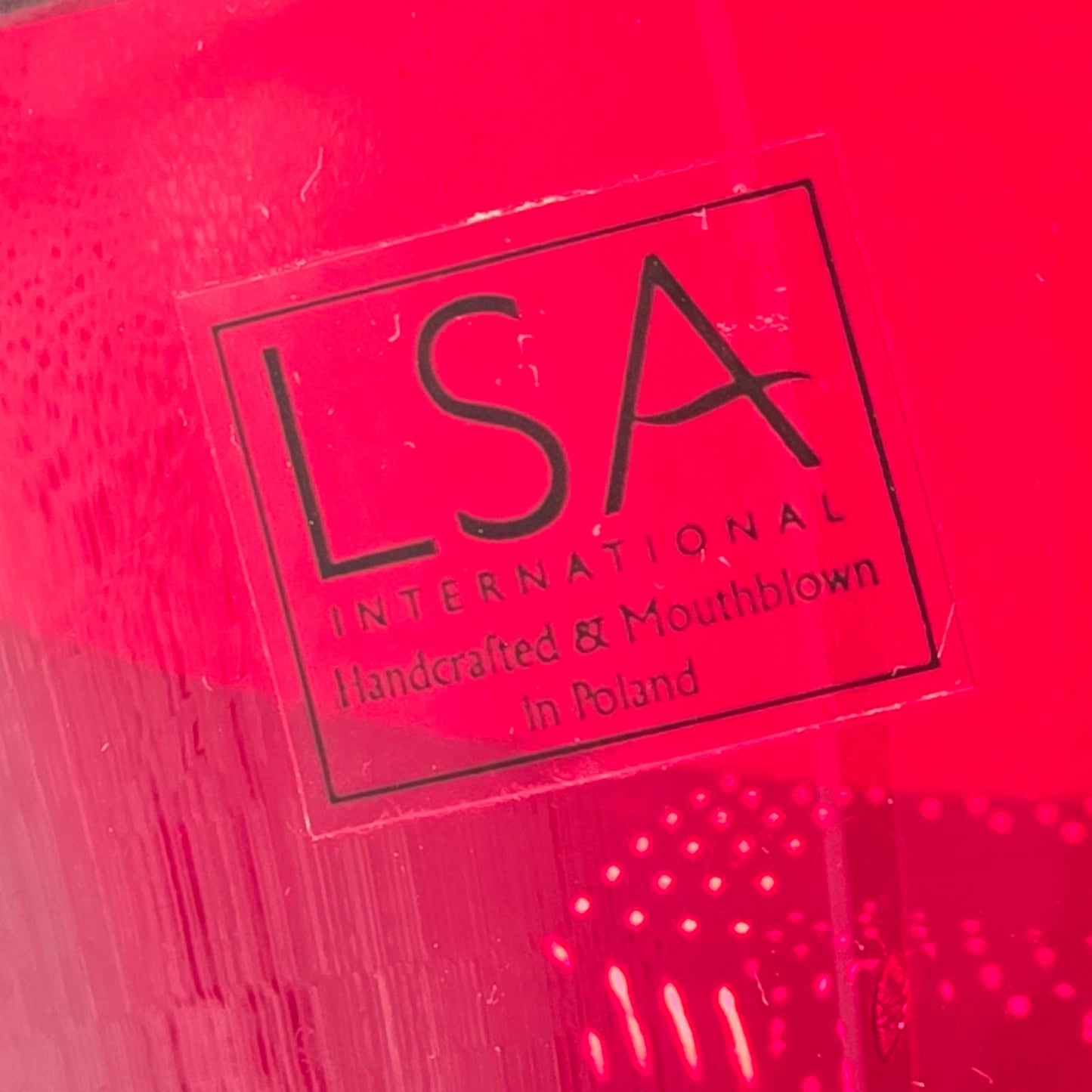 LSA International Deep Ruby Red Vase