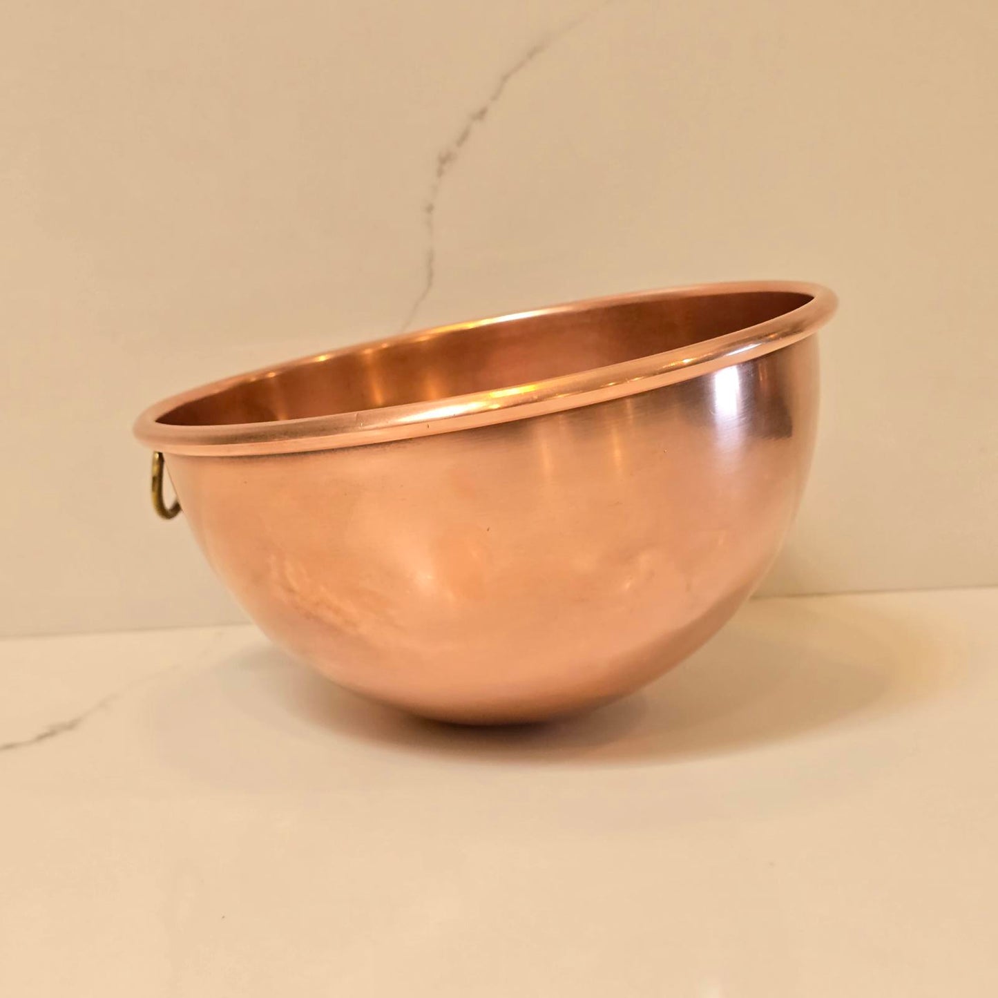 Vintage English Copper Mixing/Whipping Bowl with Loop Handle
