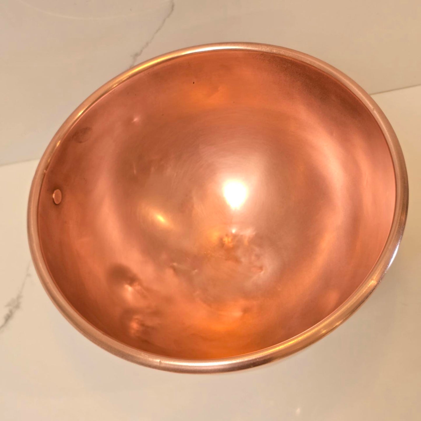 Vintage English Copper Mixing/Whipping Bowl with Loop Handle