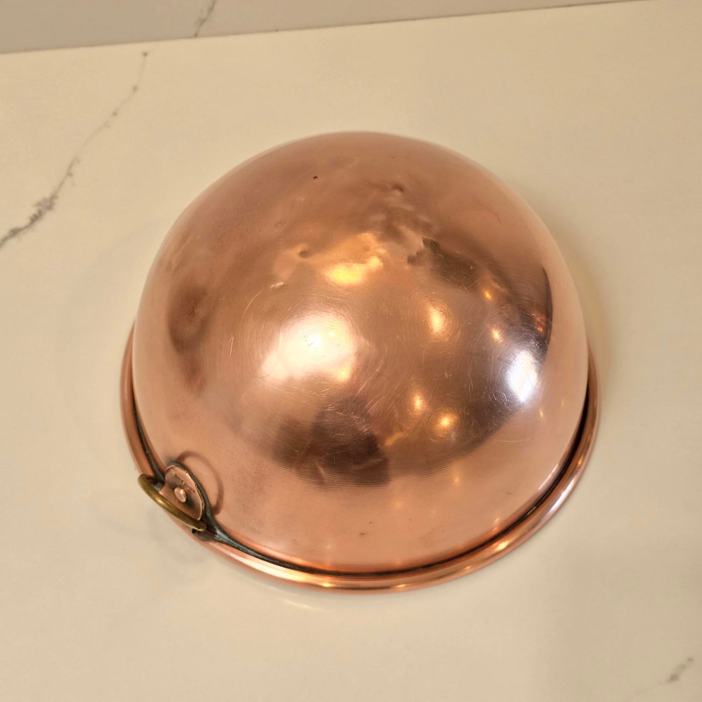 Vintage English Copper Mixing/Whipping Bowl with Loop Handle