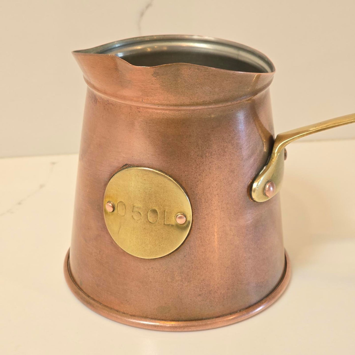 Vintage Copper Cider Measure/Ladle with Brass Accents and Handle