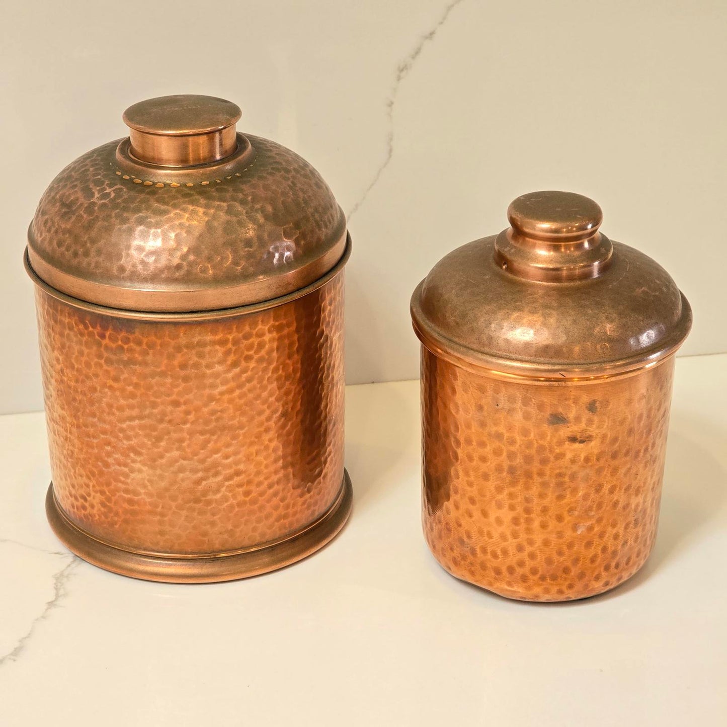 Vintage Hammered Copper Humidors/Canisters