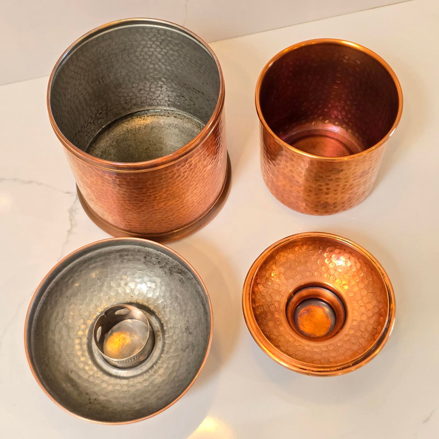 Vintage Hammered Copper Humidors/Canisters