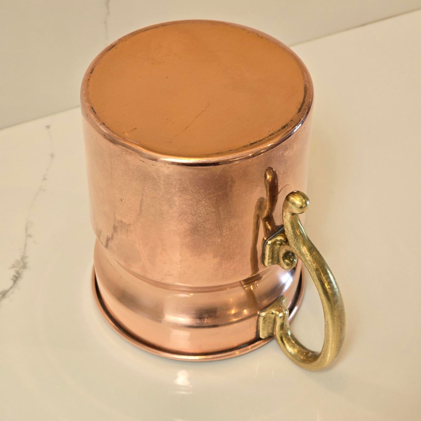 Vintage Copper Beer Stein/Small Pitcher with Brass Handle