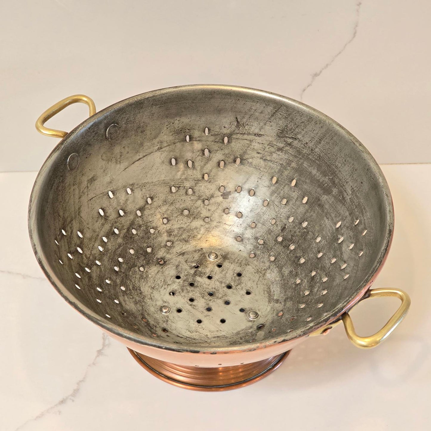 Vintage Bruno Waldow Copper Strainer with Pedestal Base
