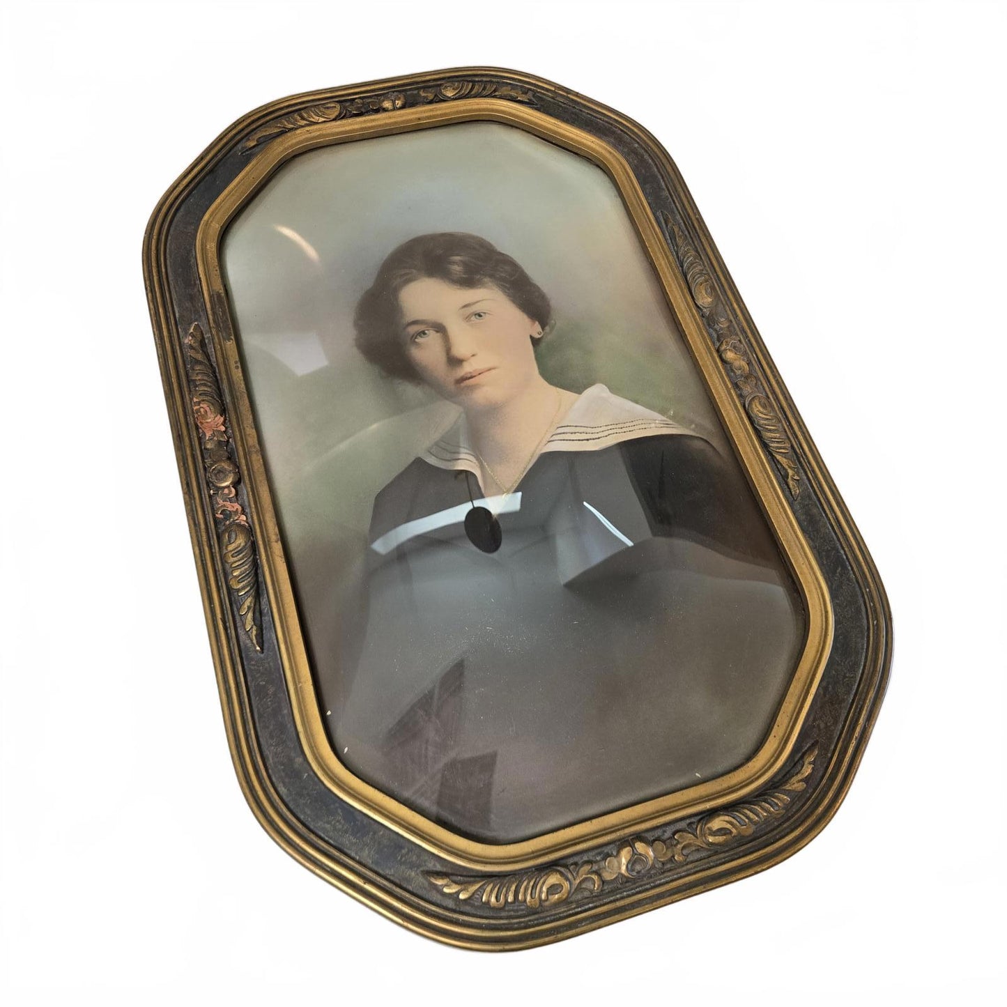 Rare Find Antique Victorian/Art Deco Frame with Convex Glass
