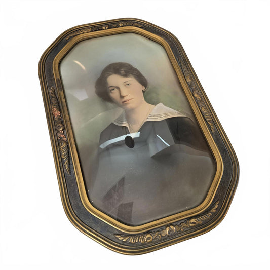 Rare Find Antique Victorian/Art Deco Frame with Convex Glass