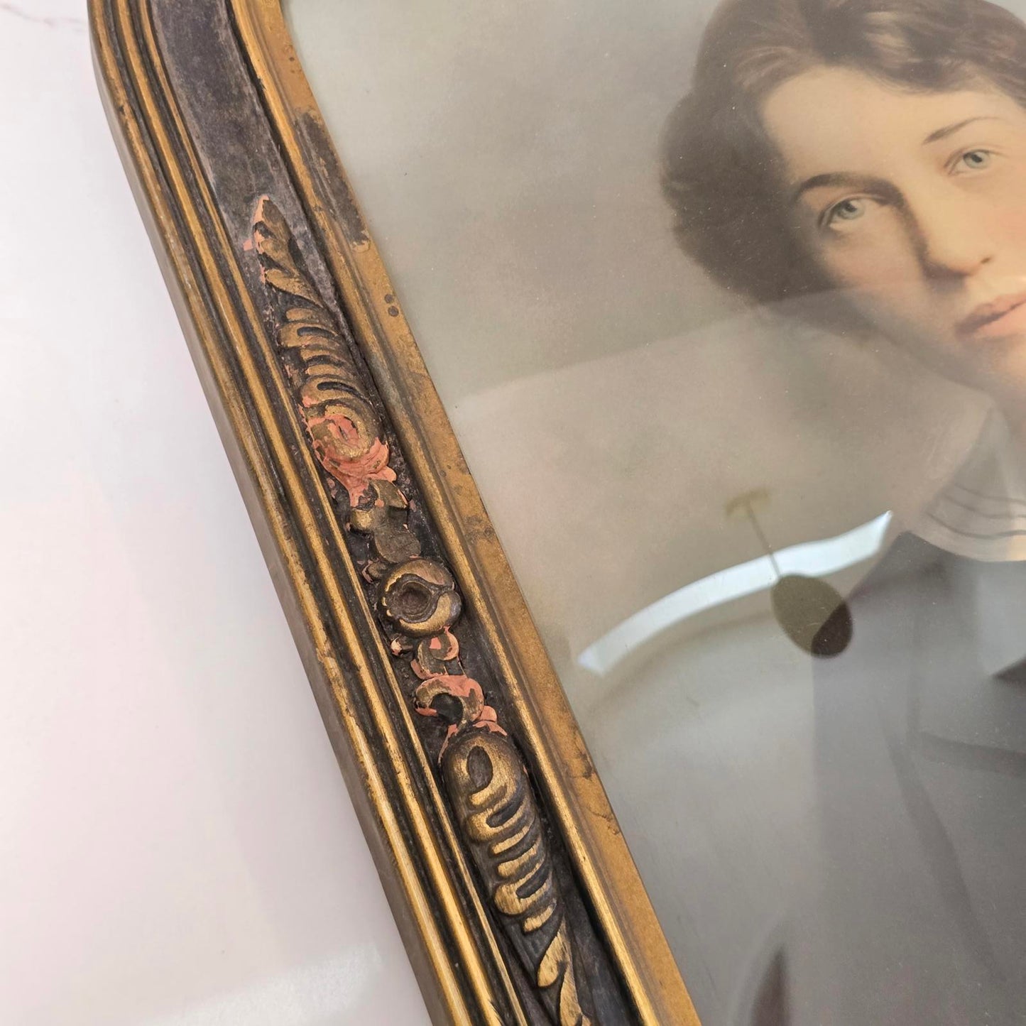 Rare Find Antique Victorian/Art Deco Frame with Convex Glass