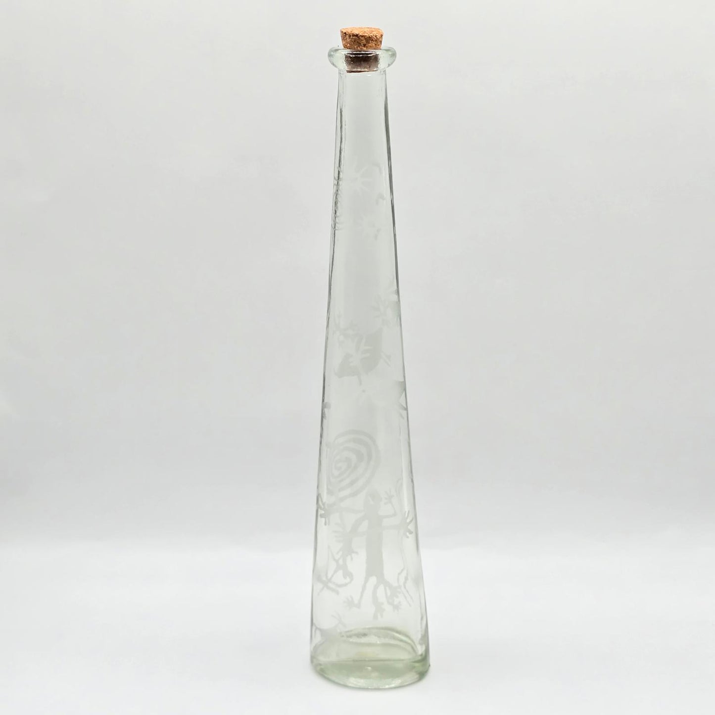 Handcrafted Mexican Etched Glass Pitcher Set