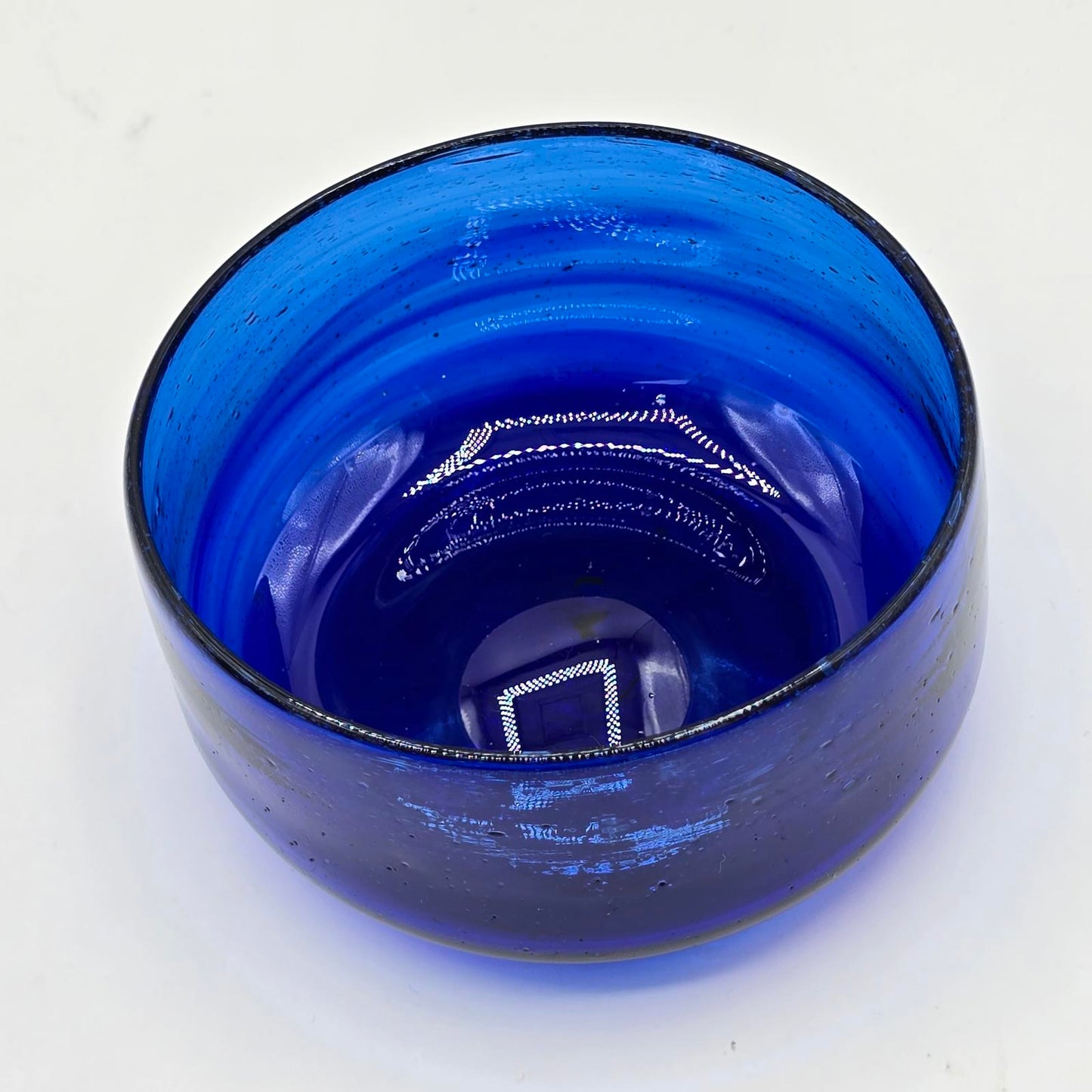 Vintage Mexican Cobalt Blue Glass Cream and Sugar Bowl Set
