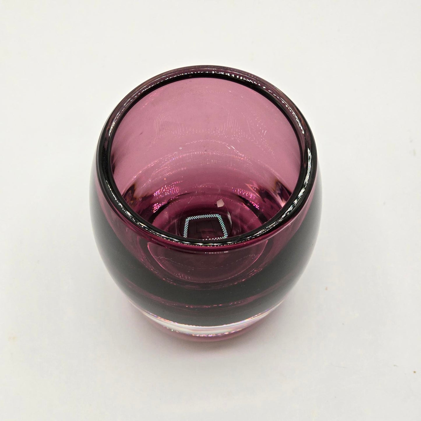 Crate & Barrel Diva Amethyst Glass Votive Candle Holder